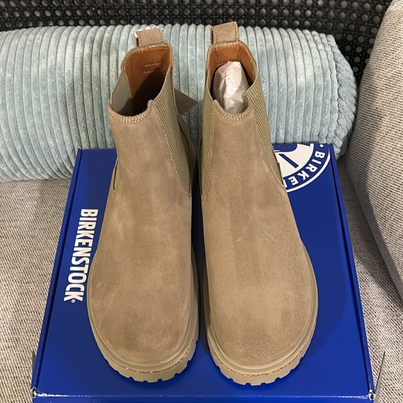 Birkenstock‎ Women’s Highwood Slip On Taupe Suede Leather Chelsea Boots - Picture 4 of 7